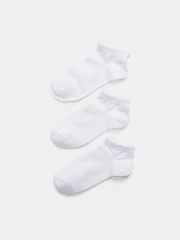 3-Pack Of Scalloped Edge Ankle Socks sold by Suzy Shier