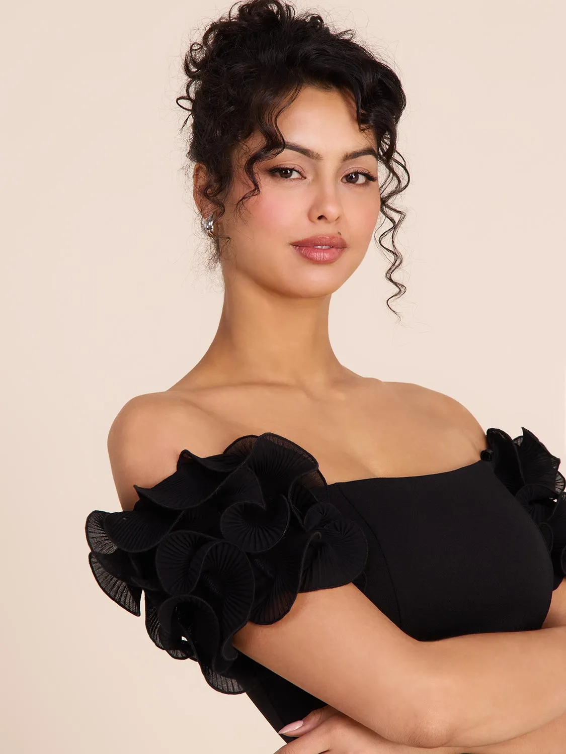 Off-The-Shoulder Midi Sheath Dress sold by Suzy Shier product image thumbnail 3