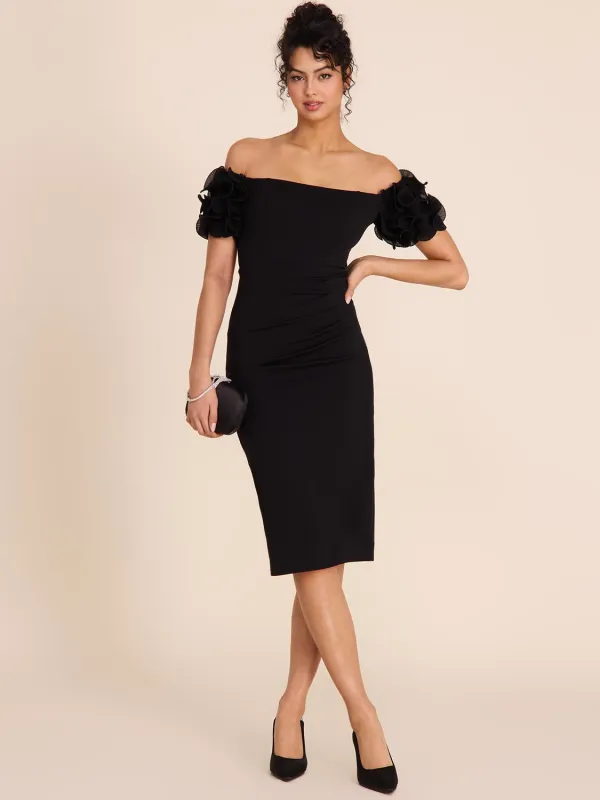 Off-The-Shoulder Midi Sheath Dress sold by Suzy Shier