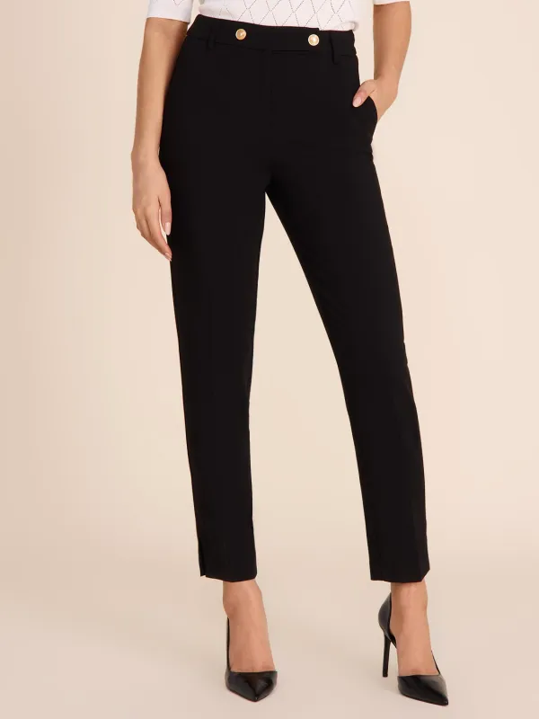 Mid-Rise Slim Leg Black Pant sold by Suzy Shier