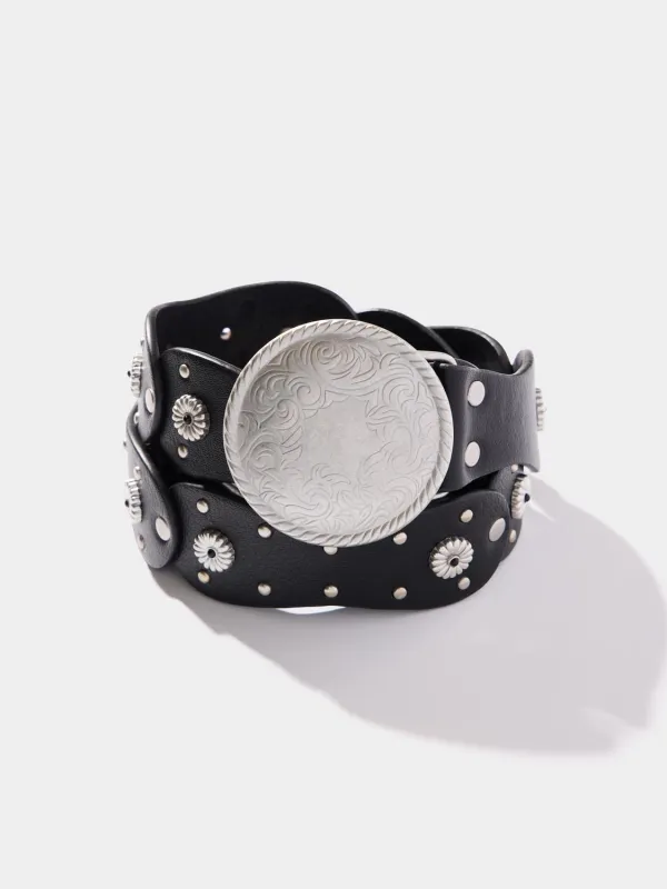 Round Metal Buckle Belt sold by Suzy Shier