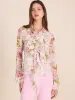 Floral Blouse With Front Ruffles sold by Suzy Shier