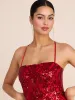Patterned Sequin On Mesh Gown sold by Suzy Shier