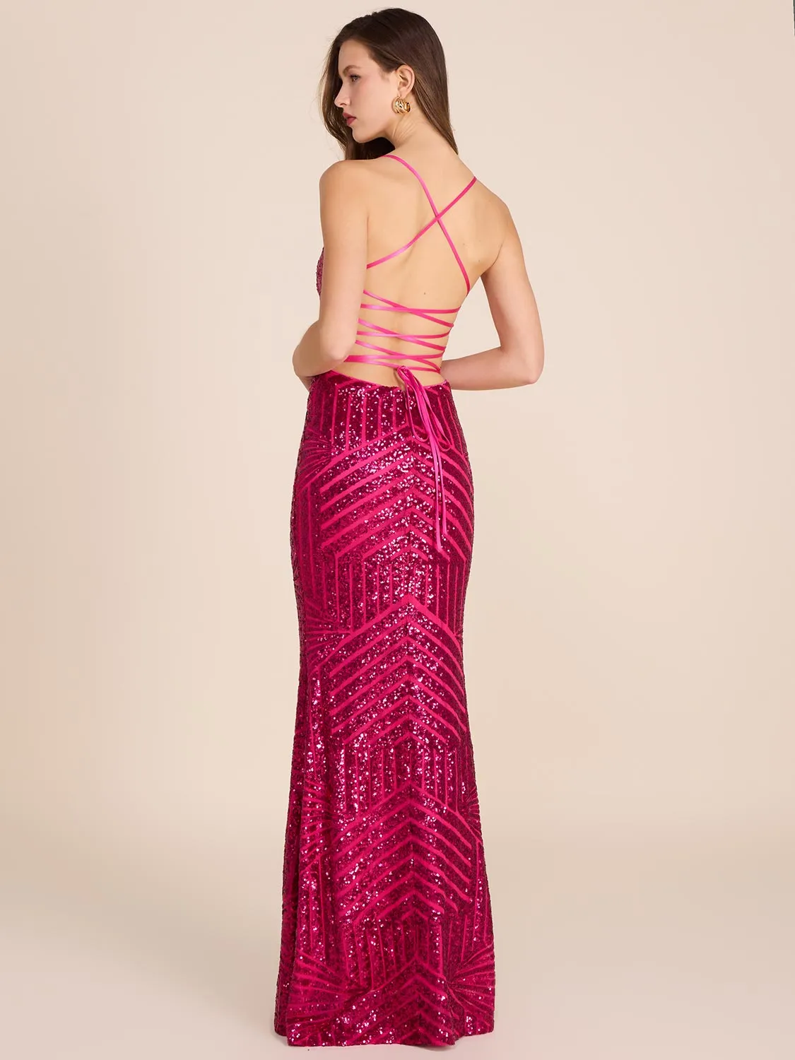 Patterned Sequin Gown sold by Suzy Shier product image thumbnail 2