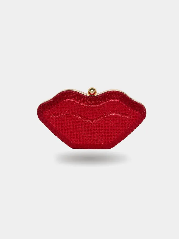 Jewelled Lip Shaped Clutch sold by Suzy Shier