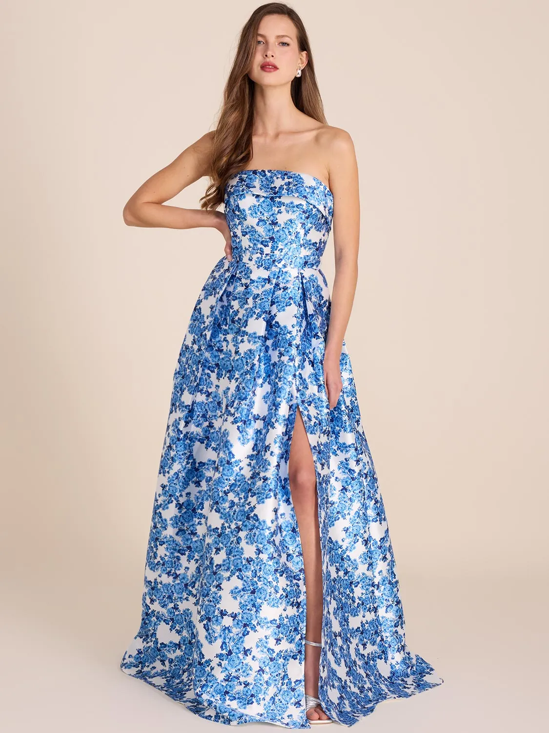 Floral Strapless Ball Gown sold by Suzy Shier product image thumbnail 5