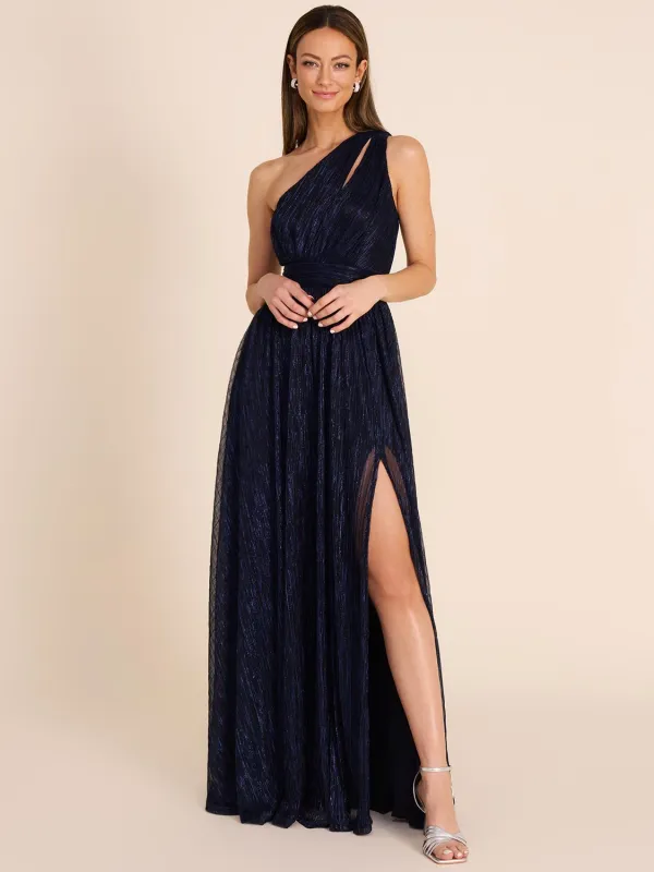 Metallic One-Shoulder Gown sold by Suzy Shier
