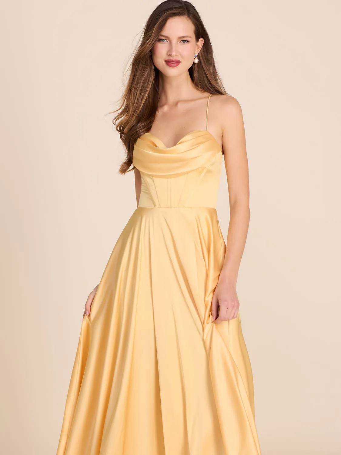Bustier Satin Gown sold by Suzy Shier product image thumbnail 3