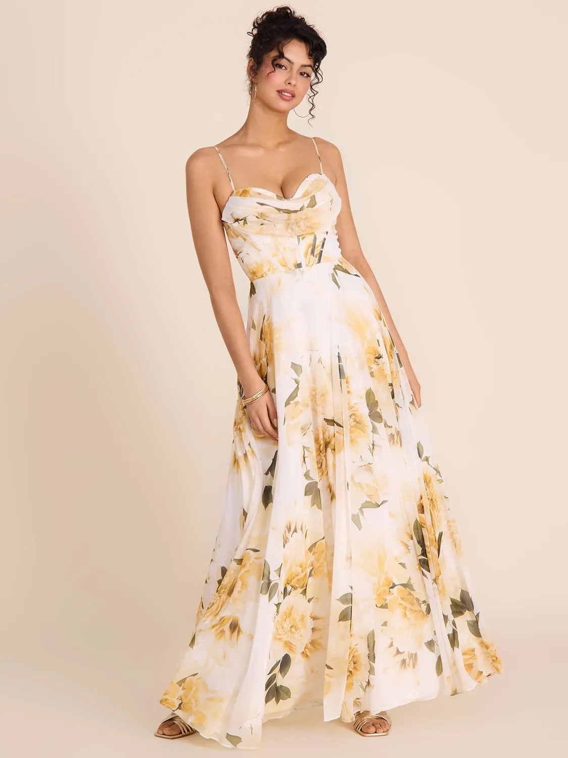 Bustier Floral Chiffon Gown sold by Suzy Shier