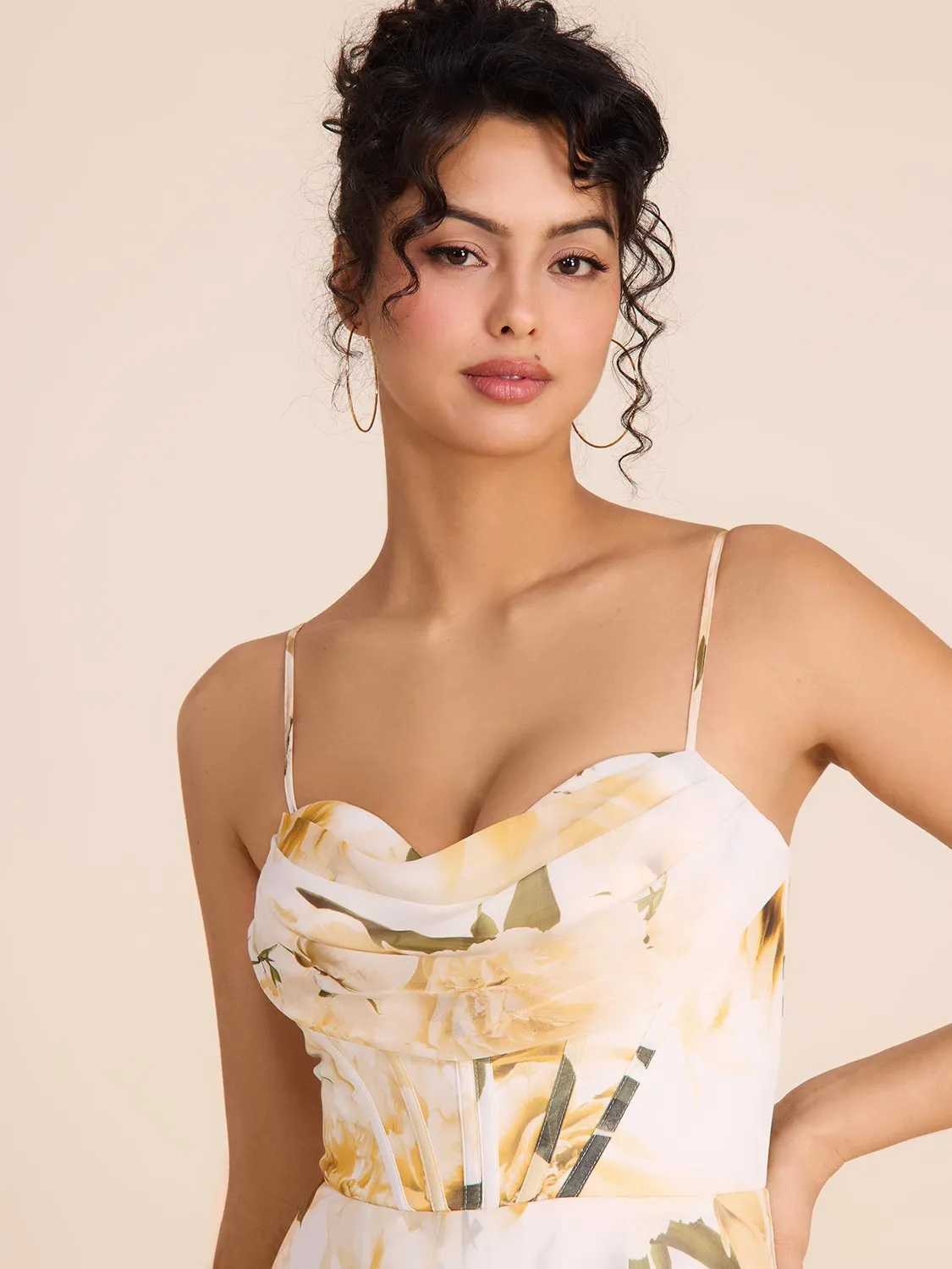 Bustier Floral Chiffon Gown sold by Suzy Shier product image thumbnail 5