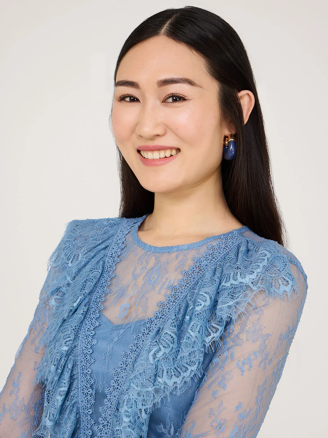 Ruffle V-Neck Lace Top With Cami sold by Suzy Shier product image thumbnail 3