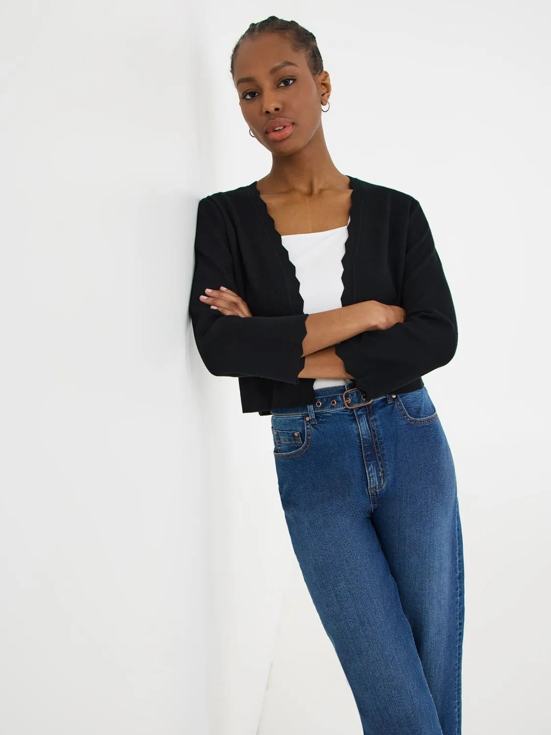 Bolero Cardigan With Scallop Details sold by Suzy Shier product image thumbnail 3