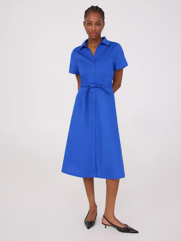 Midi Cotton Shirt Dress With Side Pockets sold by Suzy Shier