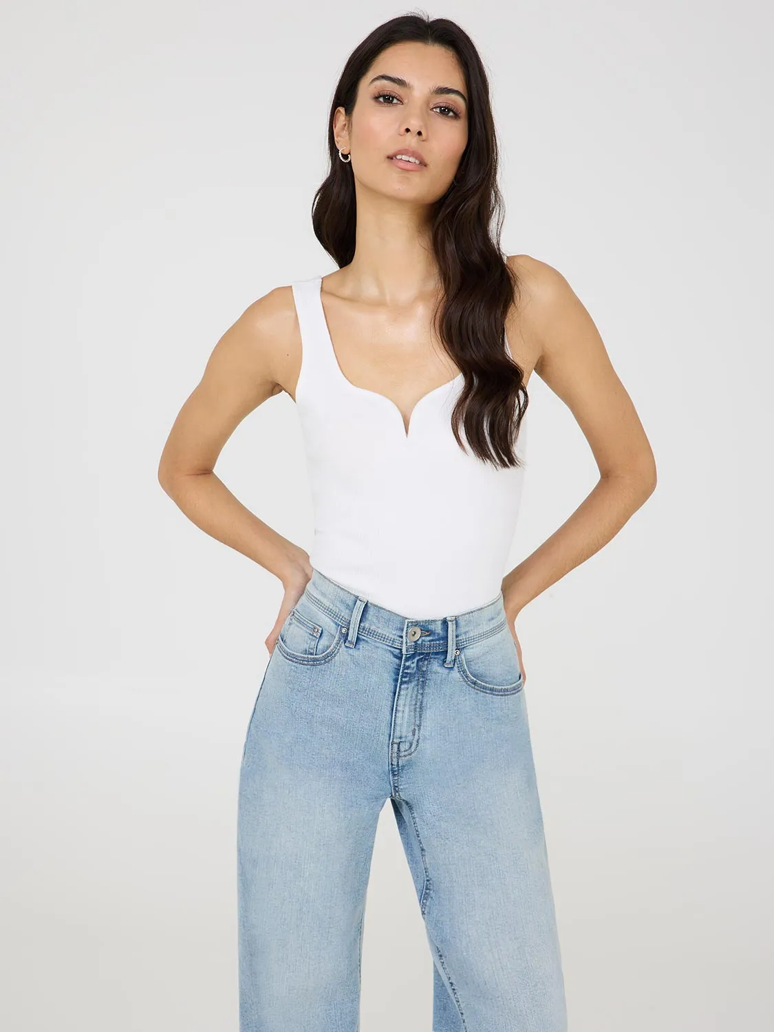 Sweetheart Neckline Ribbed Tank Top sold by Suzy Shier product image thumbnail 5