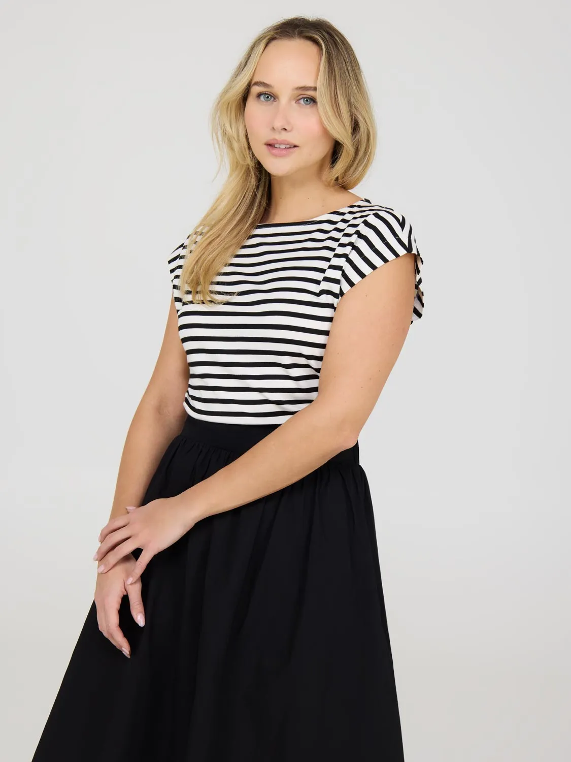 Striped Short Dolman Sleeve Top sold by Suzy Shier product image thumbnail 3