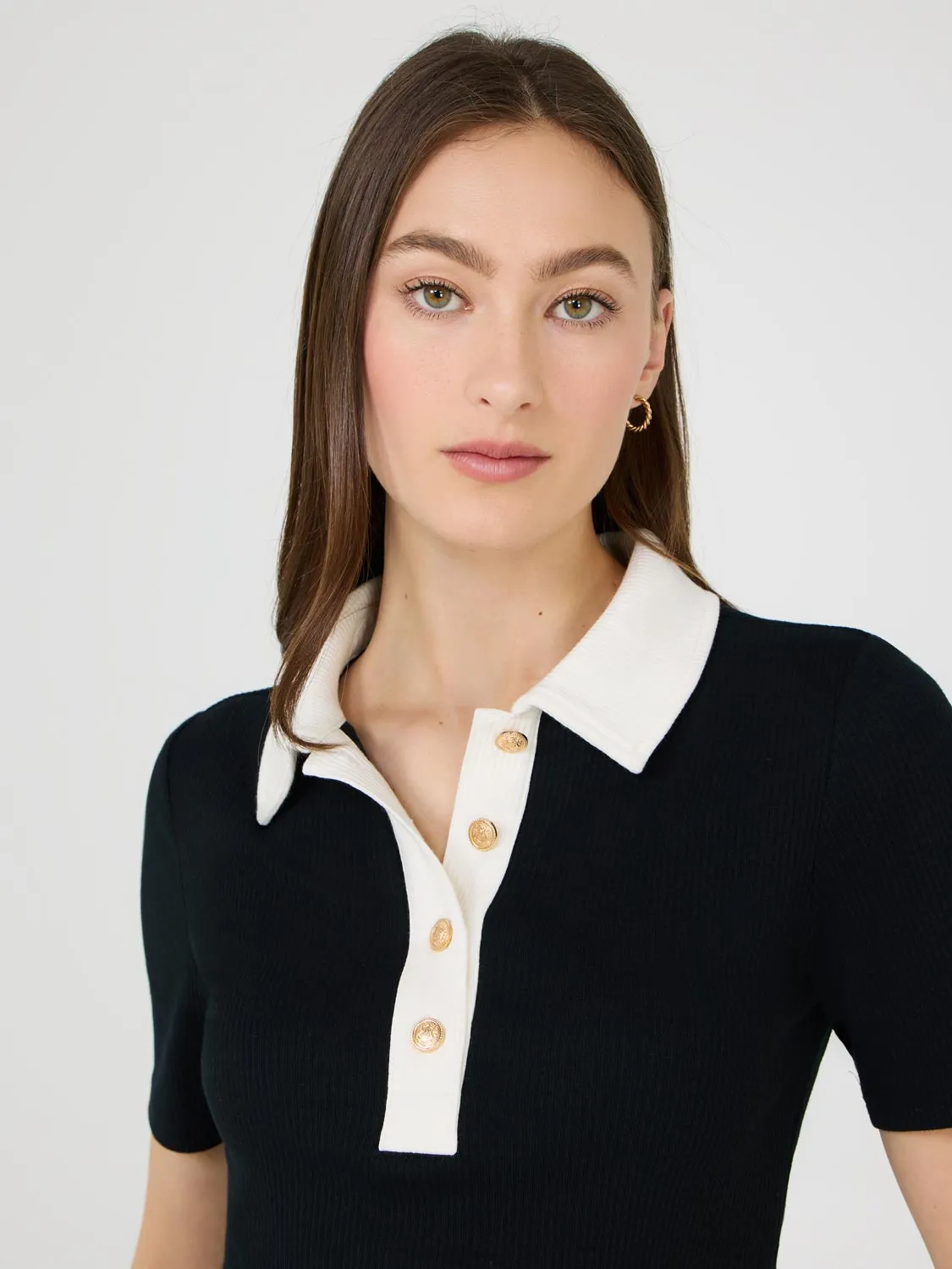 Contrast Piping Polo Top sold by Suzy Shier product image thumbnail 2