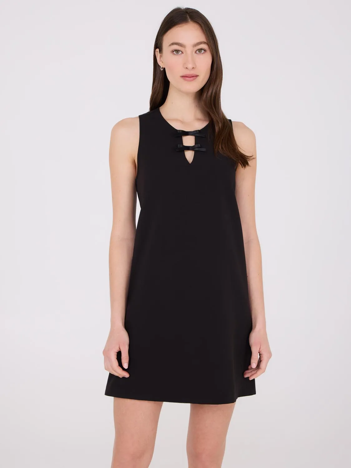 A-Line Mini Dress With Satin Bow Details sold by Suzy Shier