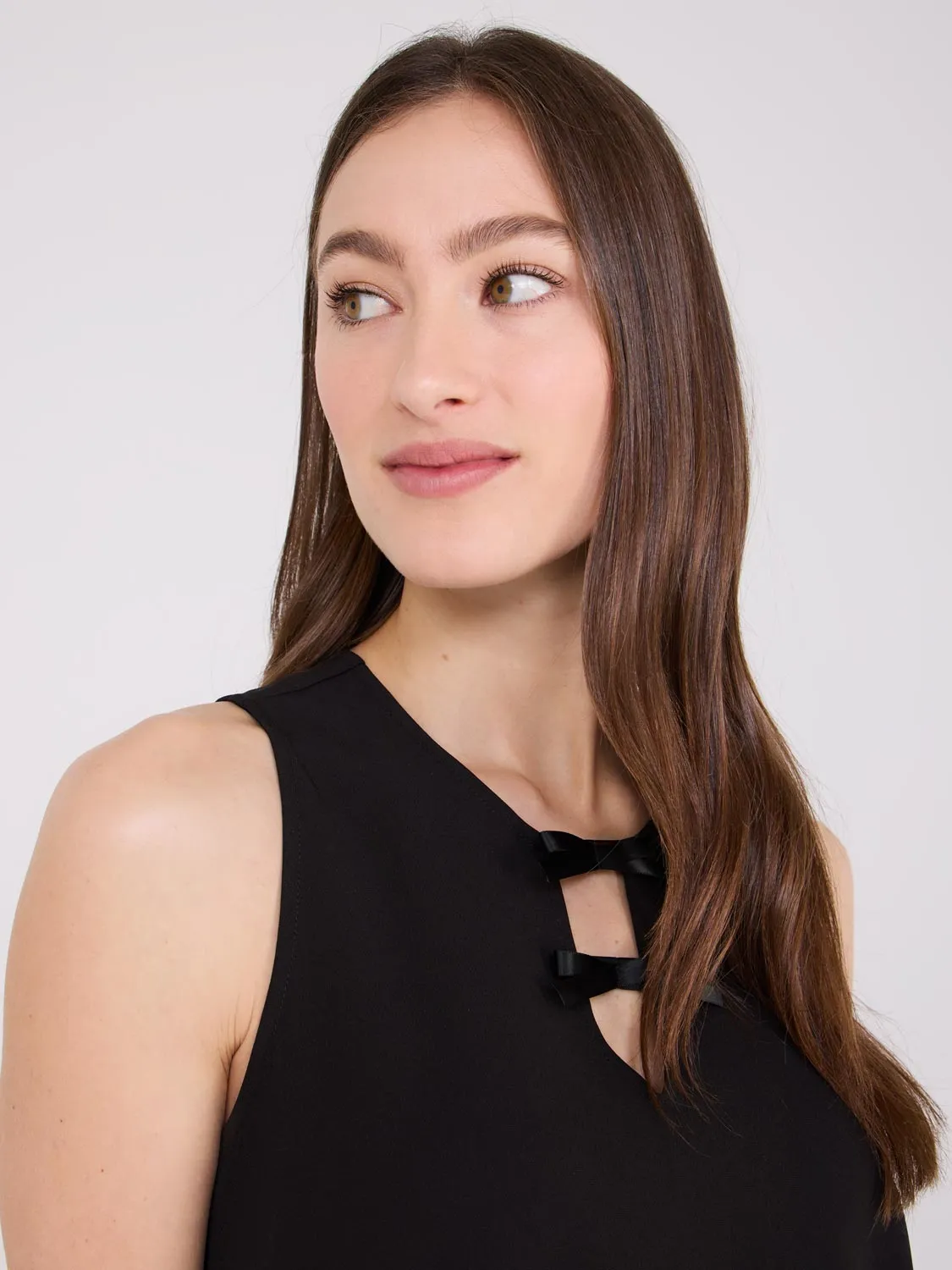 A-Line Mini Dress With Satin Bow Details sold by Suzy Shier product image thumbnail 2