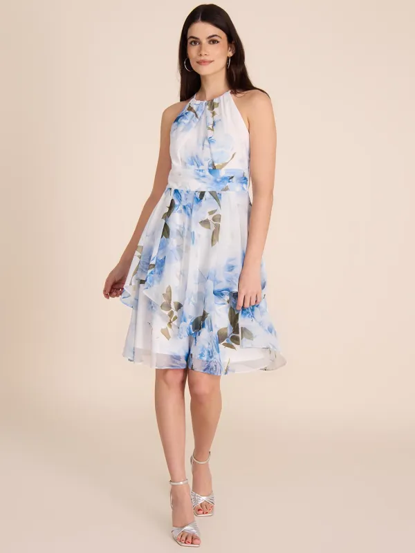Halter Neck Floral Fit & Flare Dress sold by Suzy Shier