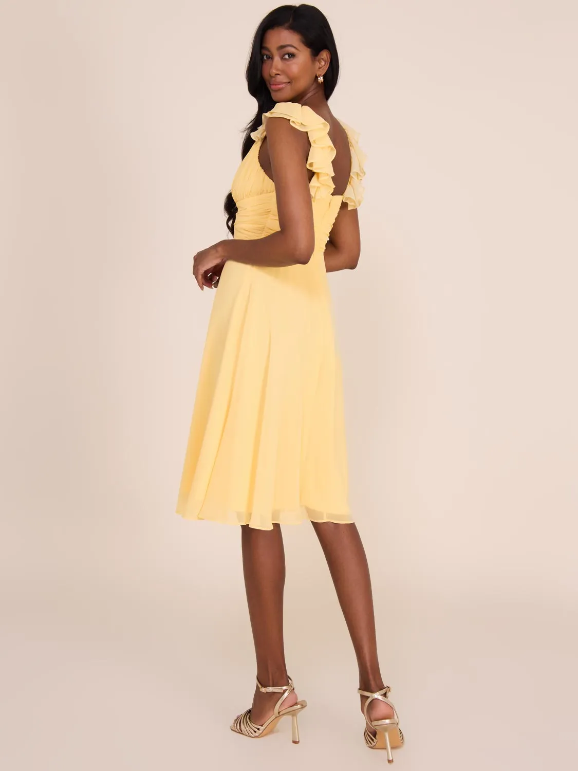 V-Neck Fit & Flare Chiffon Dress sold by Suzy Shier product image thumbnail 4