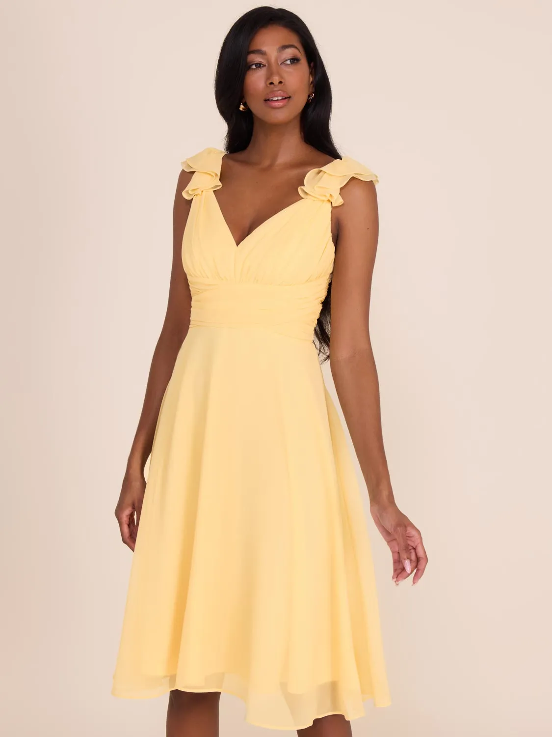 V-Neck Fit & Flare Chiffon Dress sold by Suzy Shier product image thumbnail 3