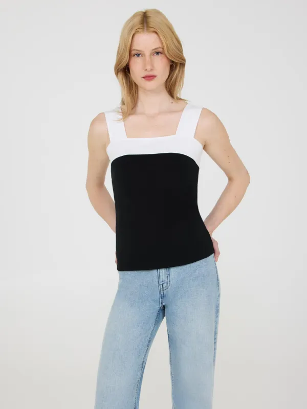 Colour Block Thick Strap Tank Top sold by Suzy Shier