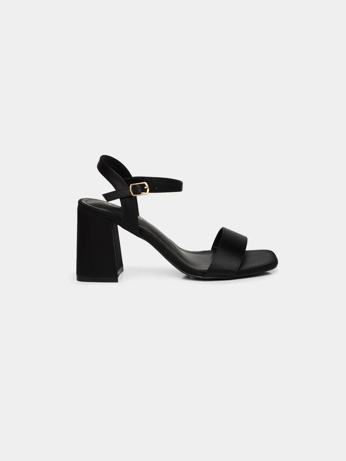 Satin Block Heel Sandal sold by Suzy Shier