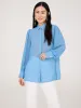 Button-Front Chiffon Tunic Blouse sold by Suzy Shier