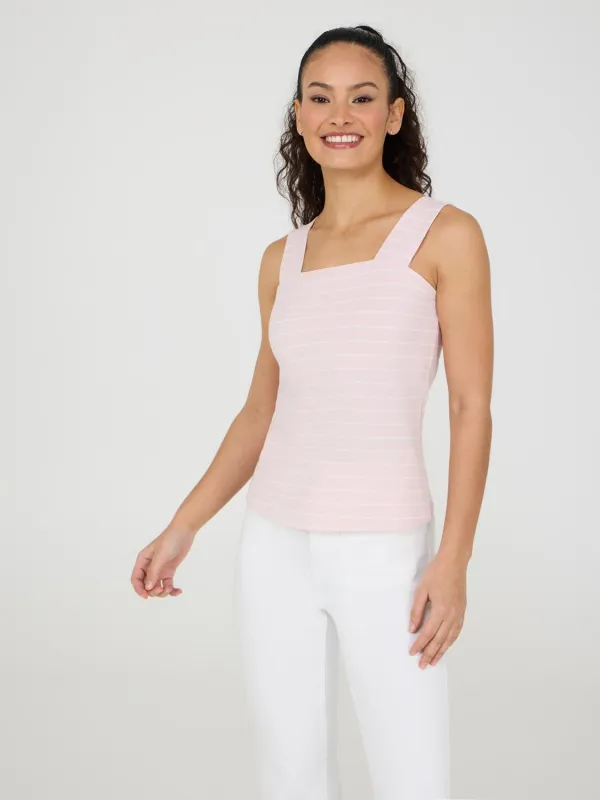 Striped Thick Strap Tank Top sold by Suzy Shier