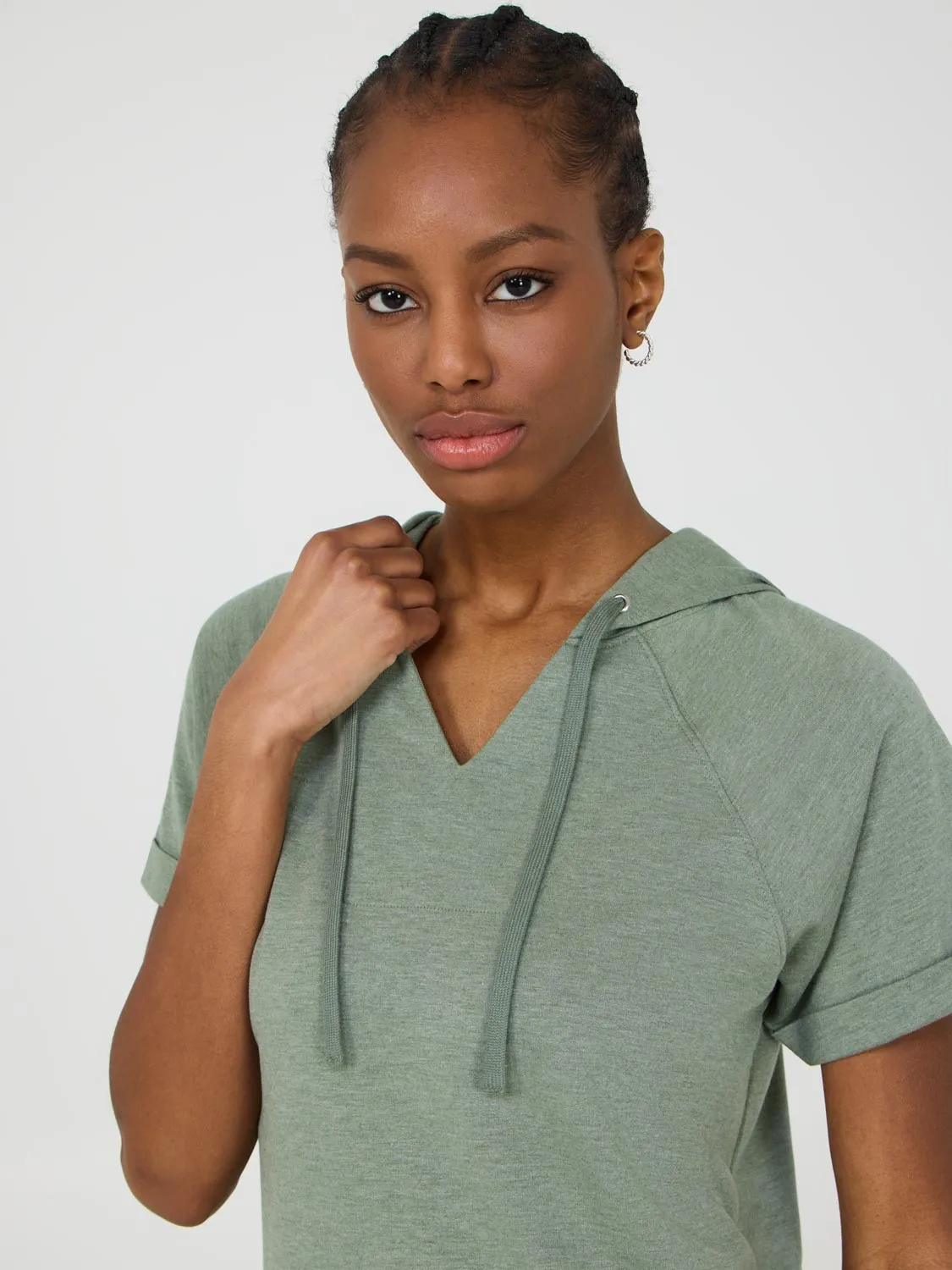 Short Sleeve French Terry Hoodie sold by Suzy Shier product image thumbnail 2