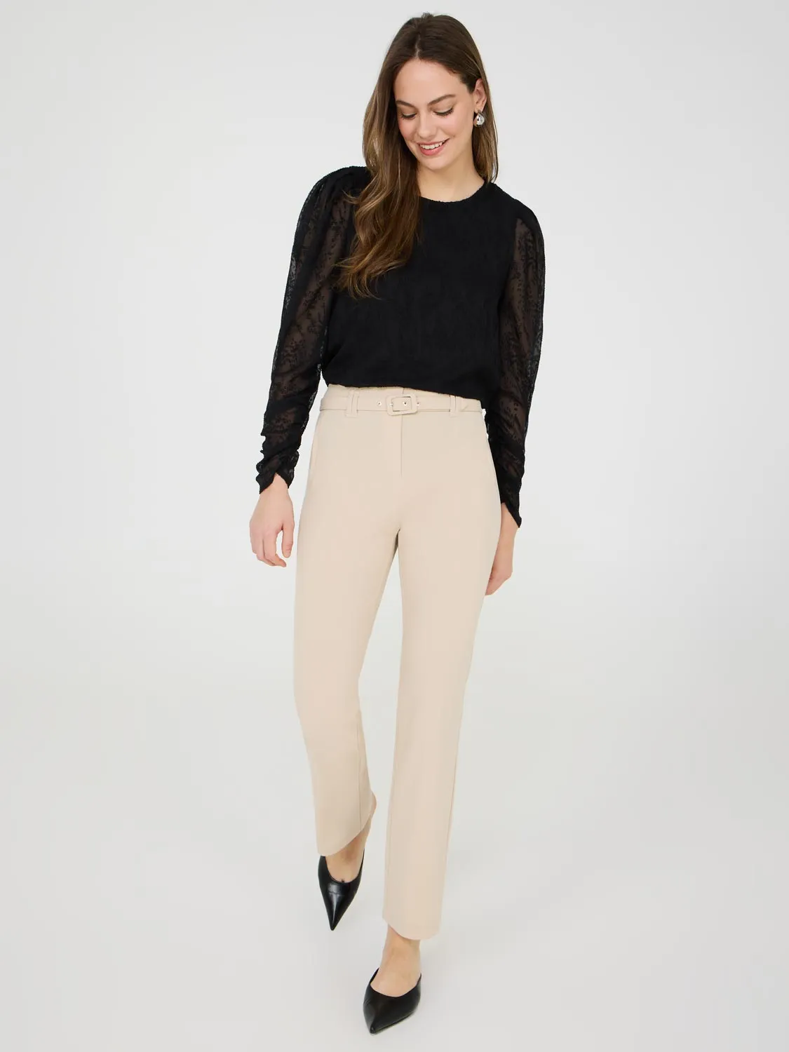 Belted Crepe Pants sold by Suzy Shier product image thumbnail 4