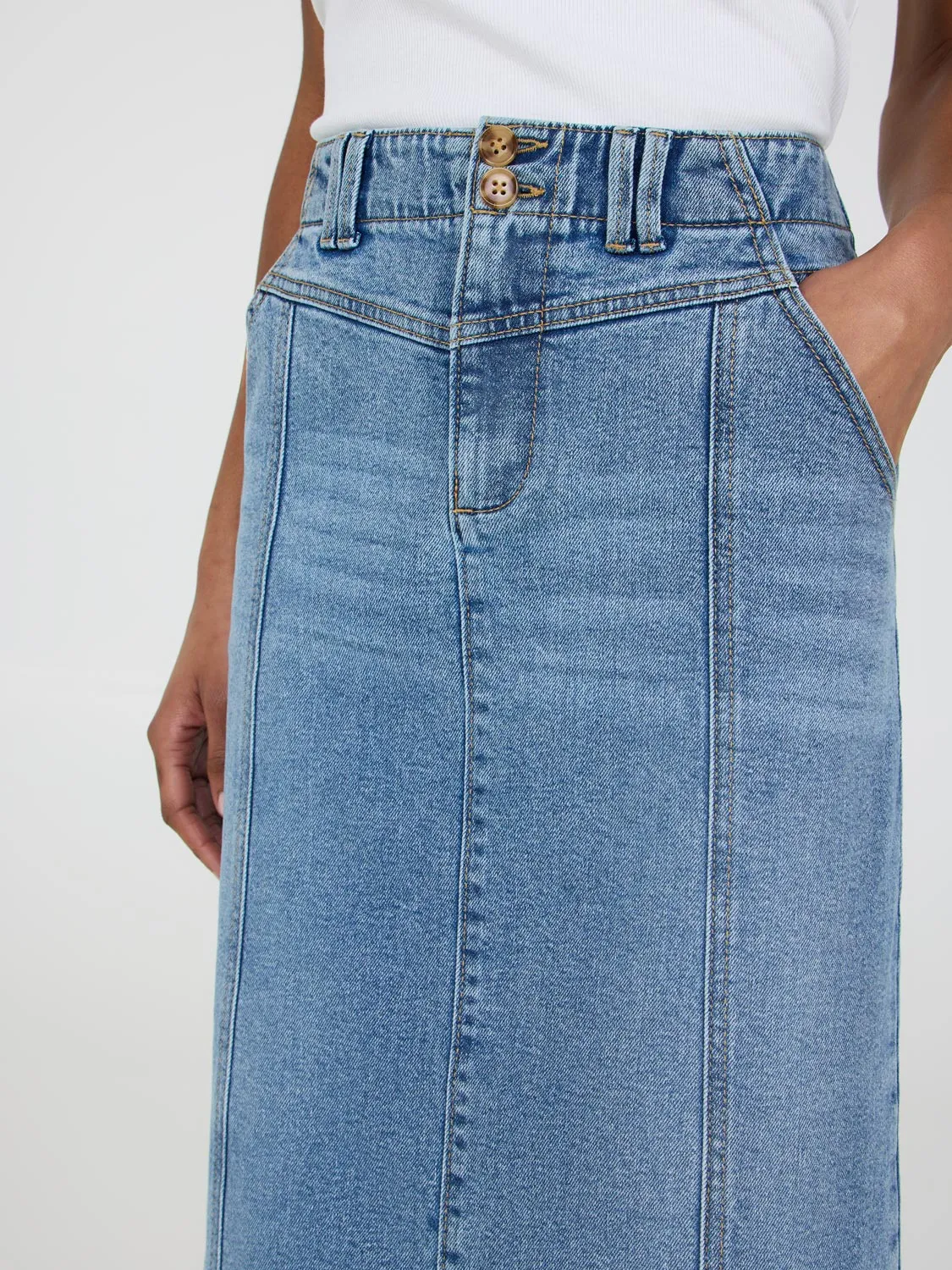 Long Denim Skirt sold by Suzy Shier product image thumbnail 3