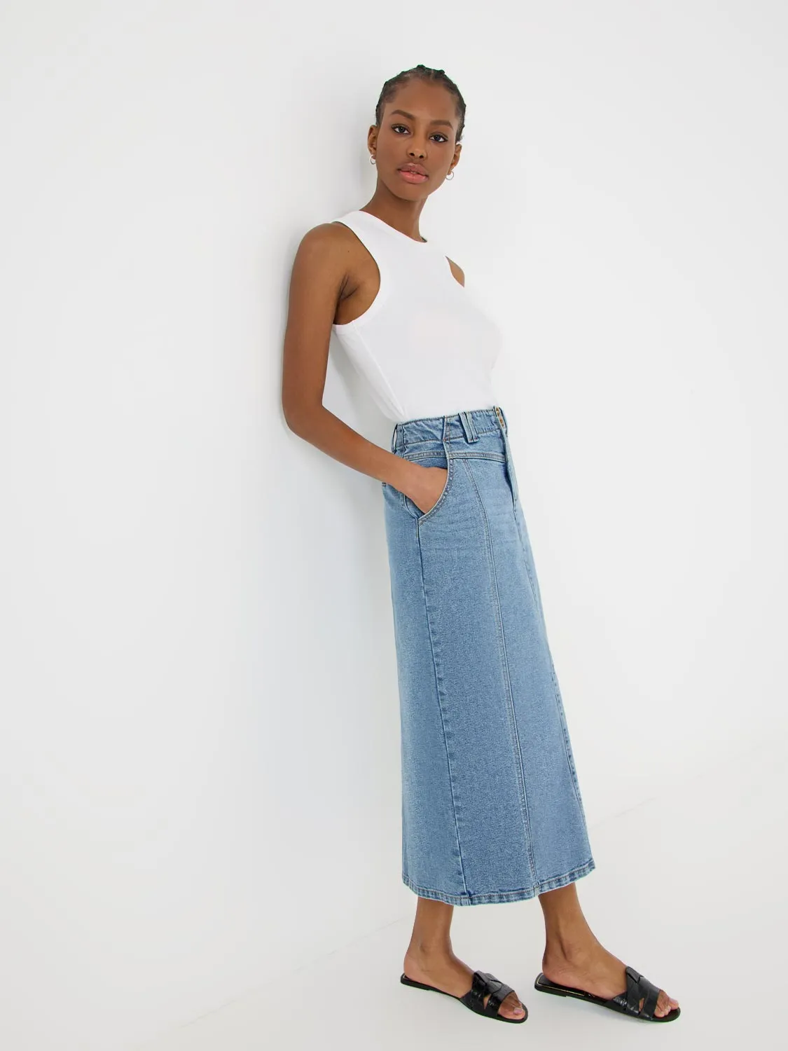 Long Denim Skirt sold by Suzy Shier product image thumbnail 5
