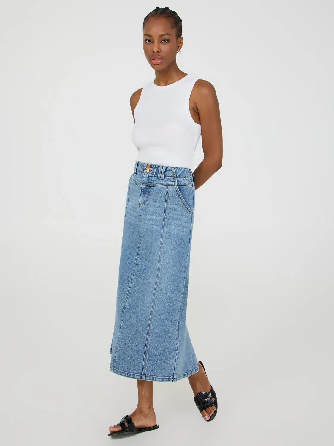 Long Denim Skirt sold by Suzy Shier