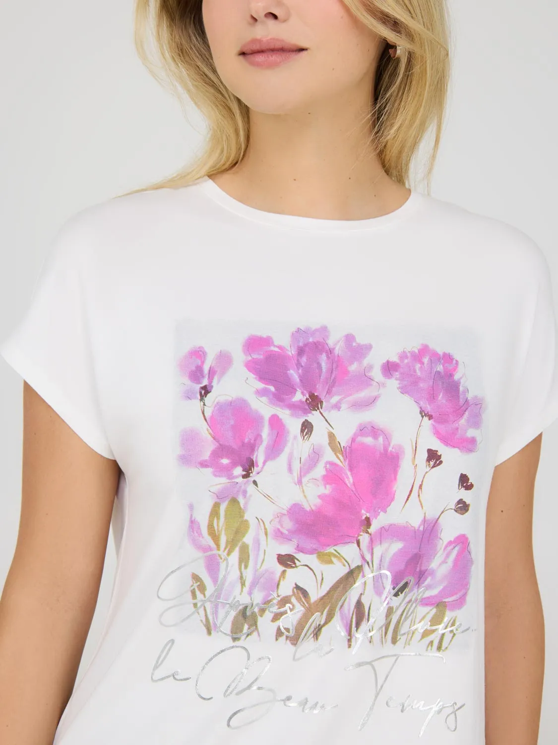 Floral Print Graphic T-Shirt sold by Suzy Shier product image thumbnail 2