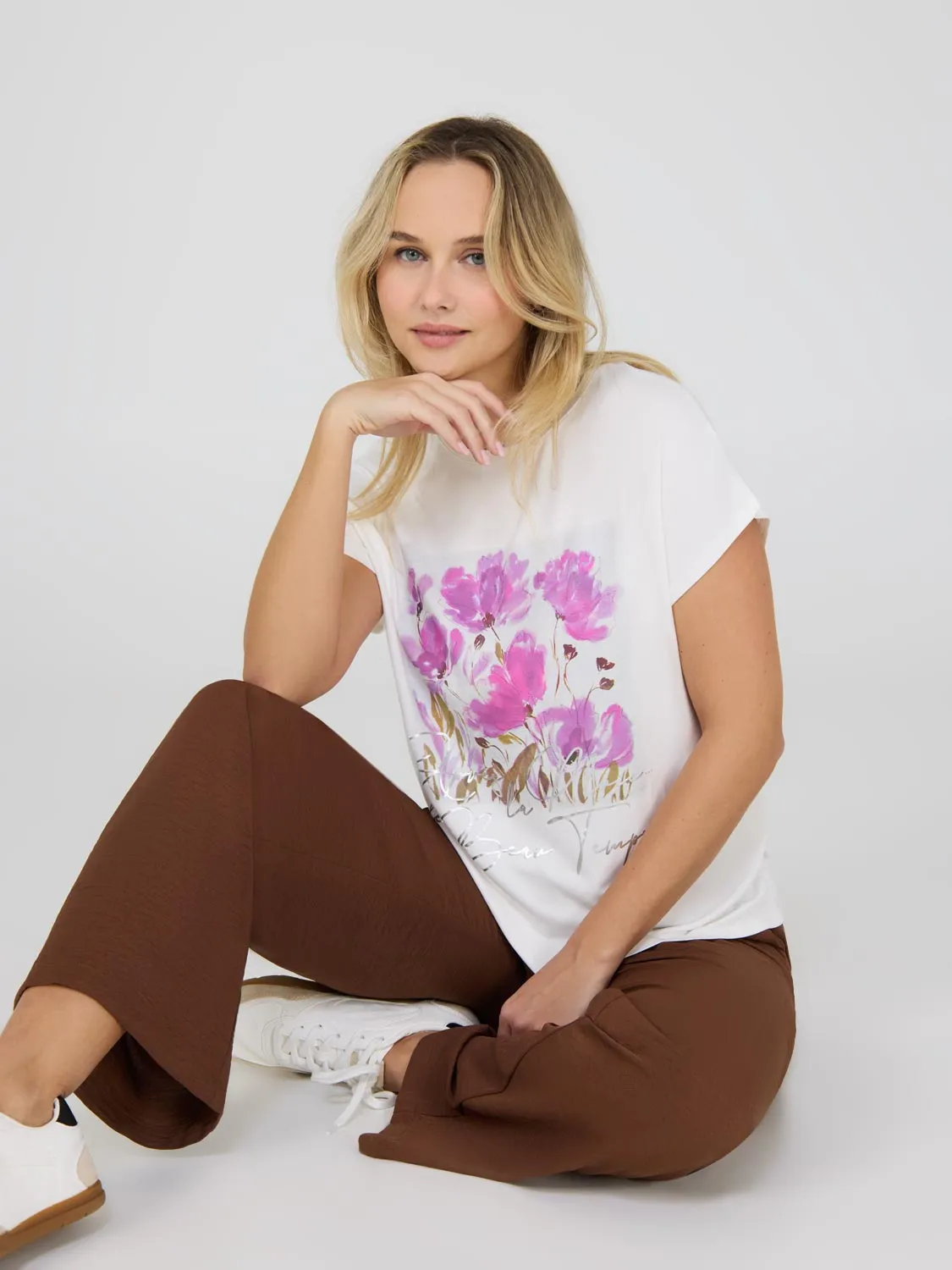 Floral Print Graphic T-Shirt sold by Suzy Shier product image thumbnail 3