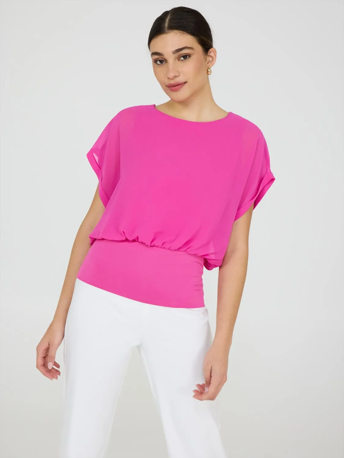 Dolman Sleeve Chiffon Top With Cami sold by Suzy Shier