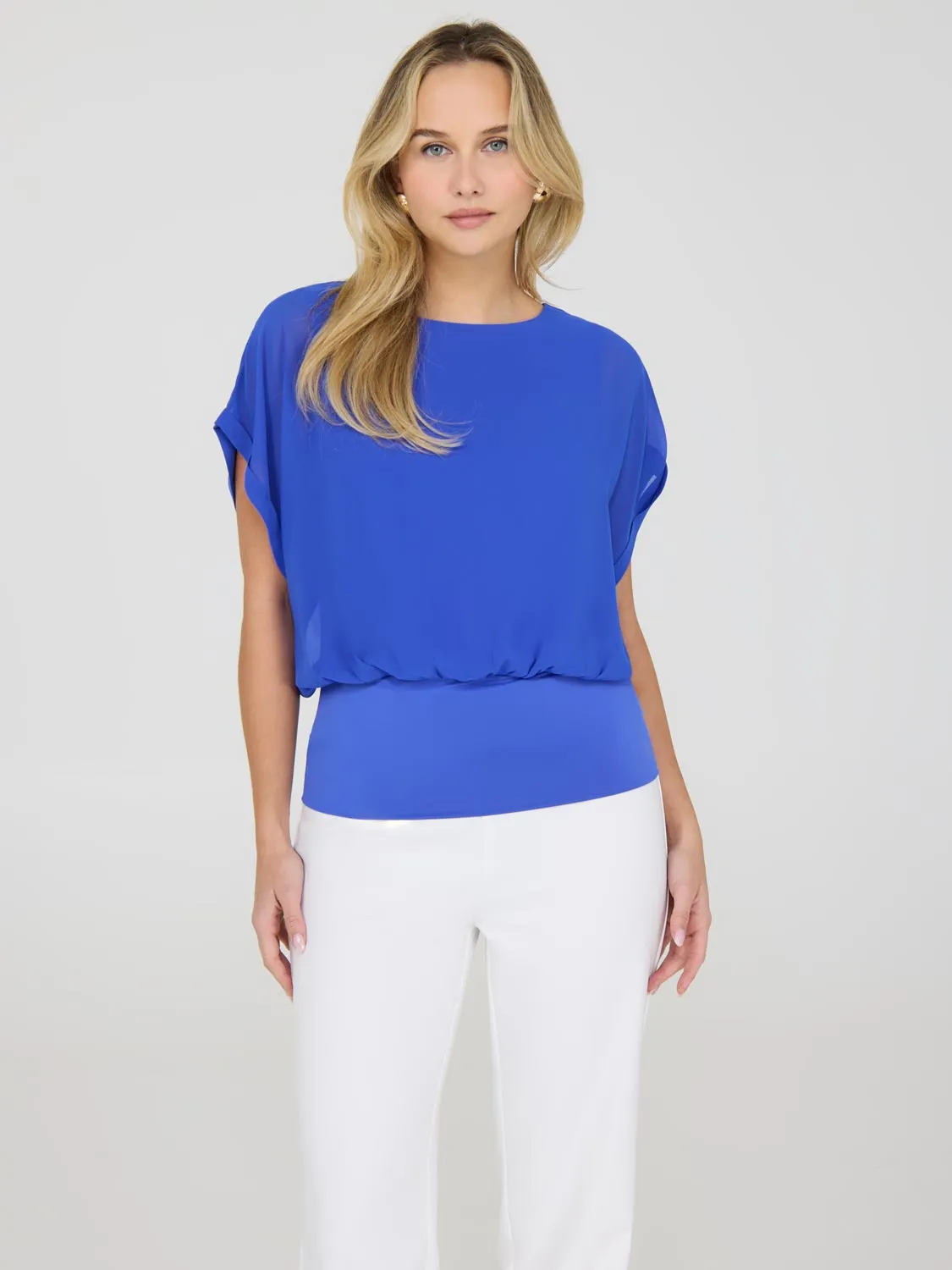 Dolman Sleeve Chiffon Top With Cami sold by Suzy Shier product image thumbnail 5