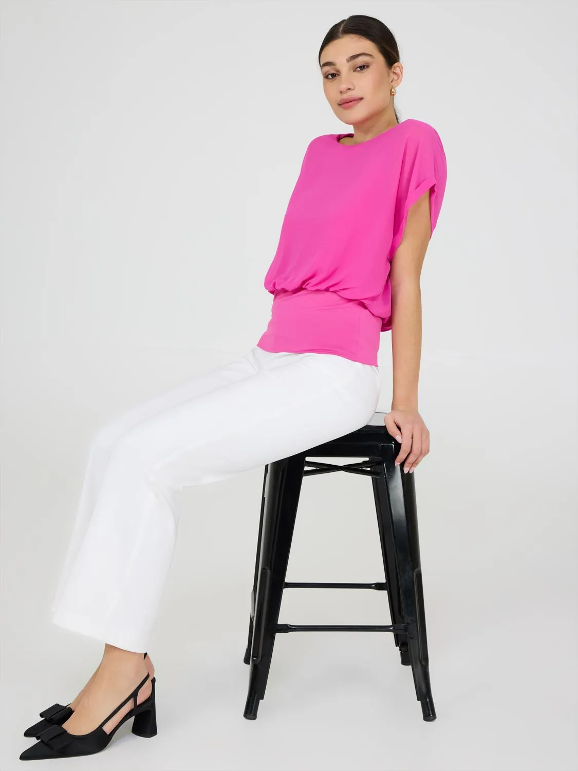 Dolman Sleeve Chiffon Top With Cami sold by Suzy Shier product image thumbnail 3