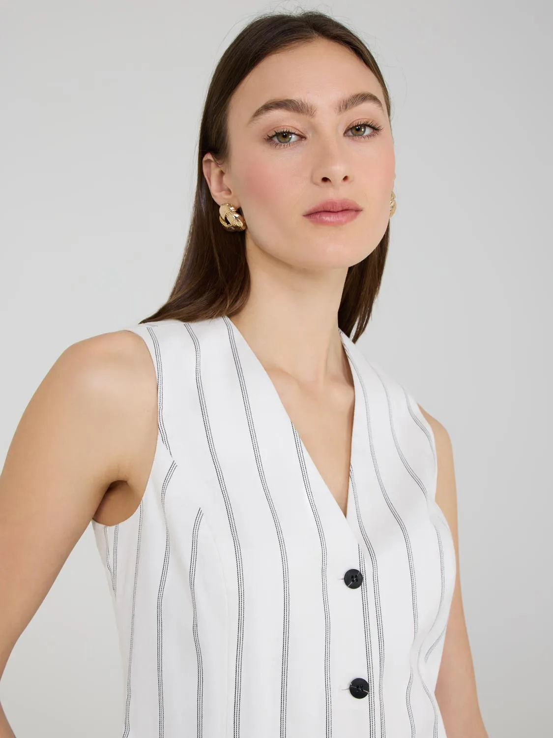 4-Button Striped Vest sold by Suzy Shier product image thumbnail 3