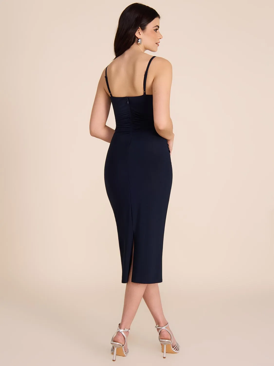Cowl Neck Midi Sheath Dress sold by Suzy Shier product image thumbnail 4