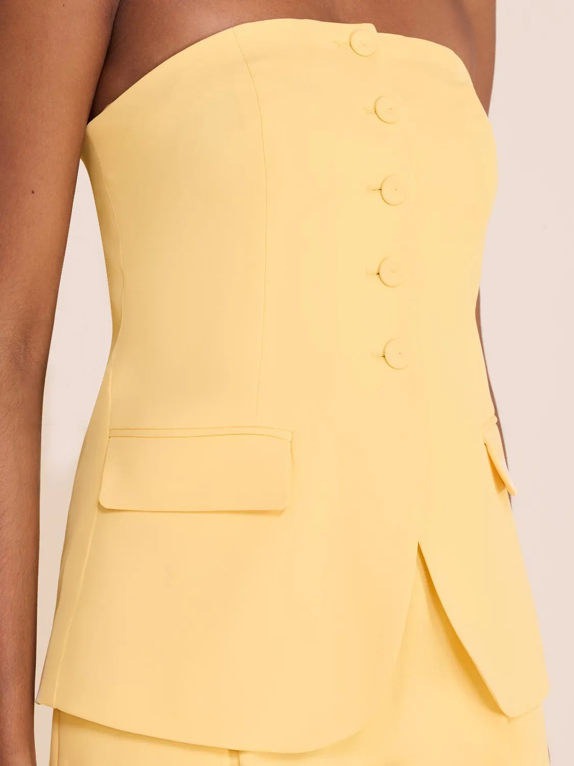 Button-Up Strapless Bustier Vest sold by Suzy Shier product image thumbnail 3