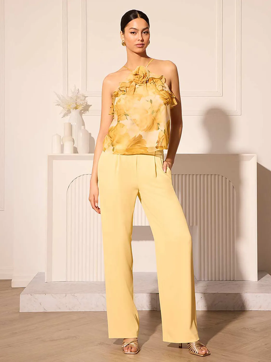 Printed Chiffon Halter Neck Blouse sold by Suzy Shier