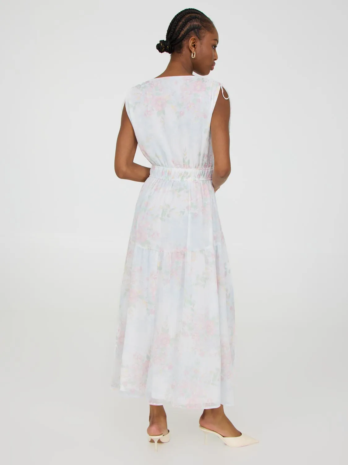 Floral Print Chiffon Tiered Midi Dress sold by Suzy Shier product image thumbnail 5
