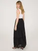 Lattice Crochet Trim Tiered Maxi Skirt sold by Suzy Shier