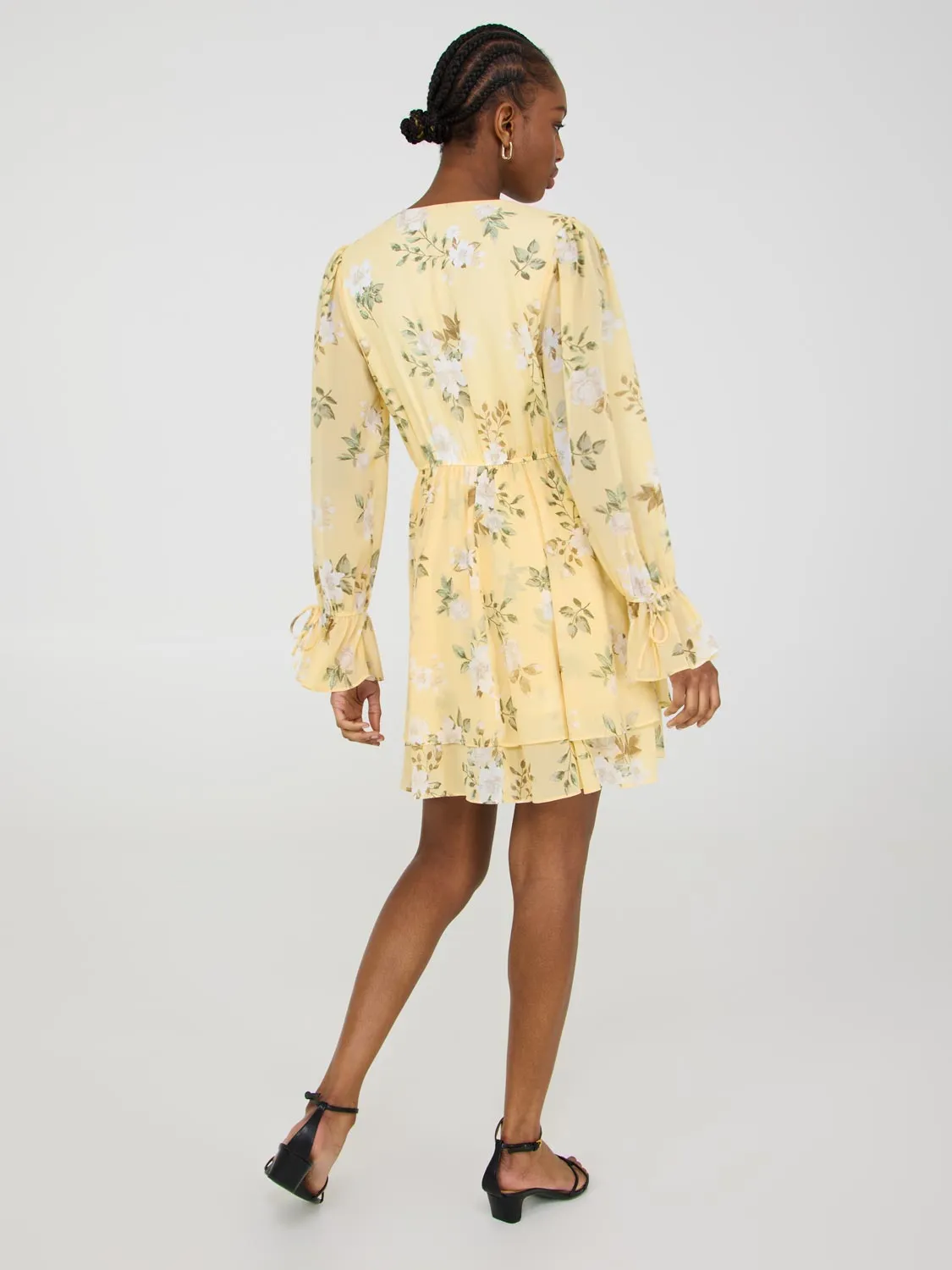 Floral Ruffle Chiffon Mini Dress sold by Suzy Shier product image thumbnail 4