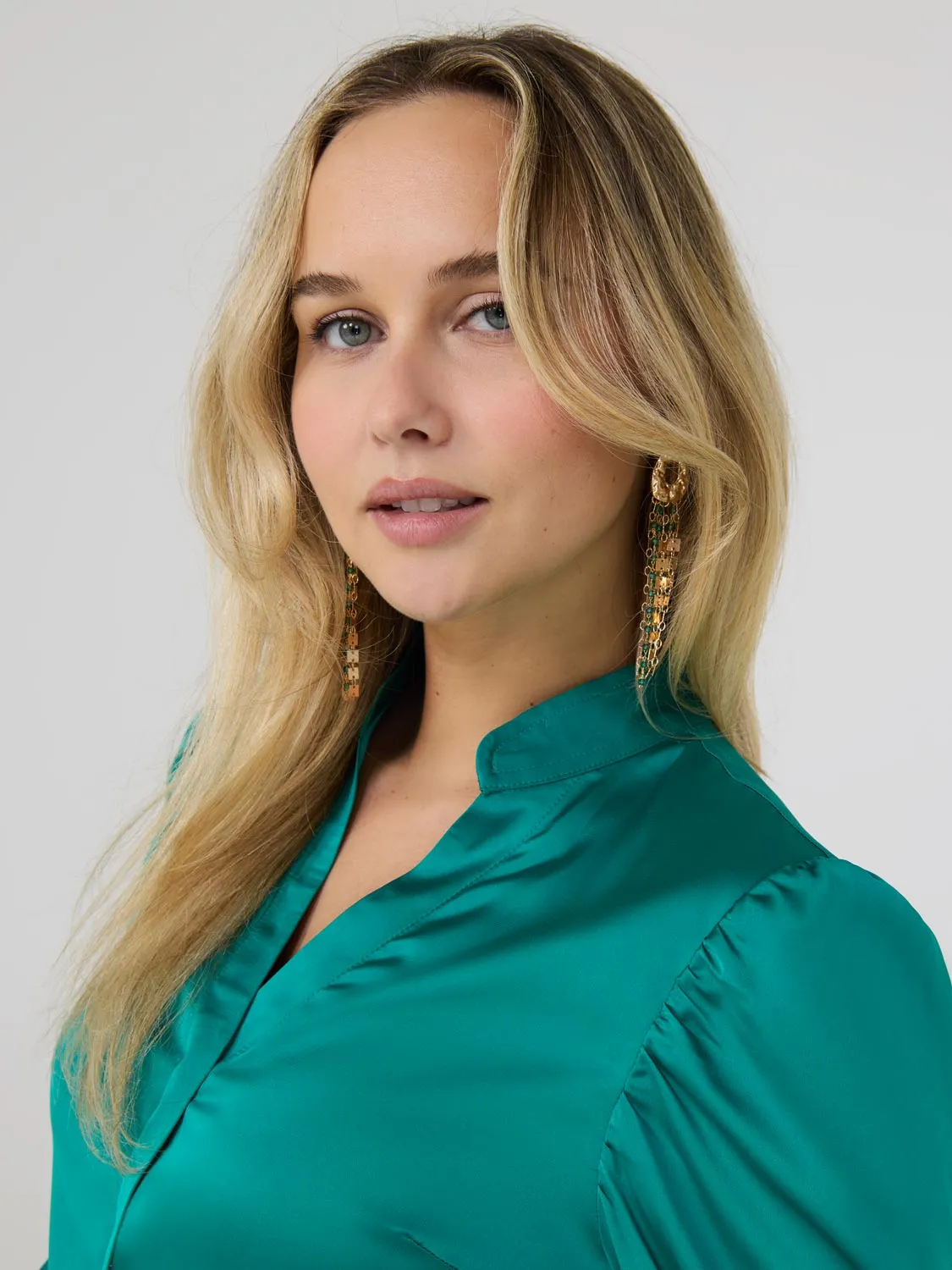 3/4 Sleeve Satin Blouse sold by Suzy Shier product image thumbnail 2