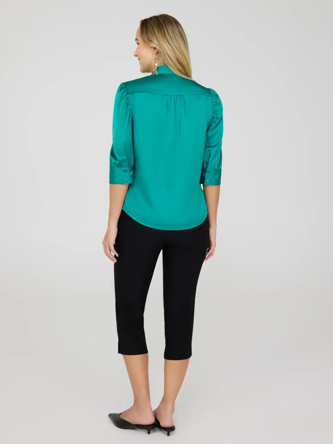 3/4 Sleeve Satin Blouse sold by Suzy Shier product image thumbnail 4