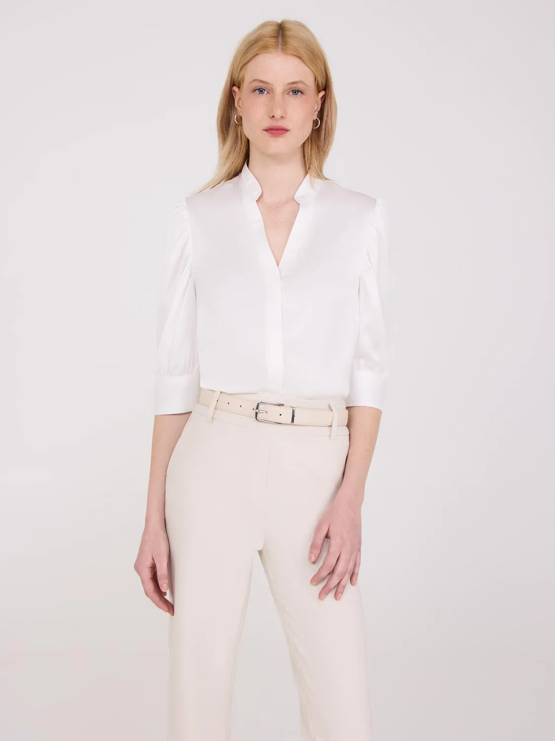 3/4 Sleeve Satin Blouse sold by Suzy Shier product image thumbnail 5