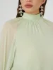 Mock Neck Chiffon Blouse With Ruffle Details sold by Suzy Shier